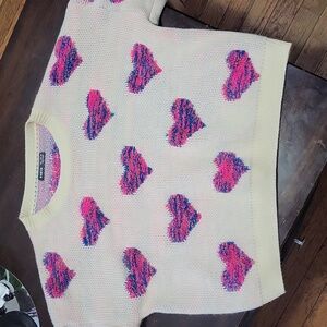 Cream sweater heart pattern size small